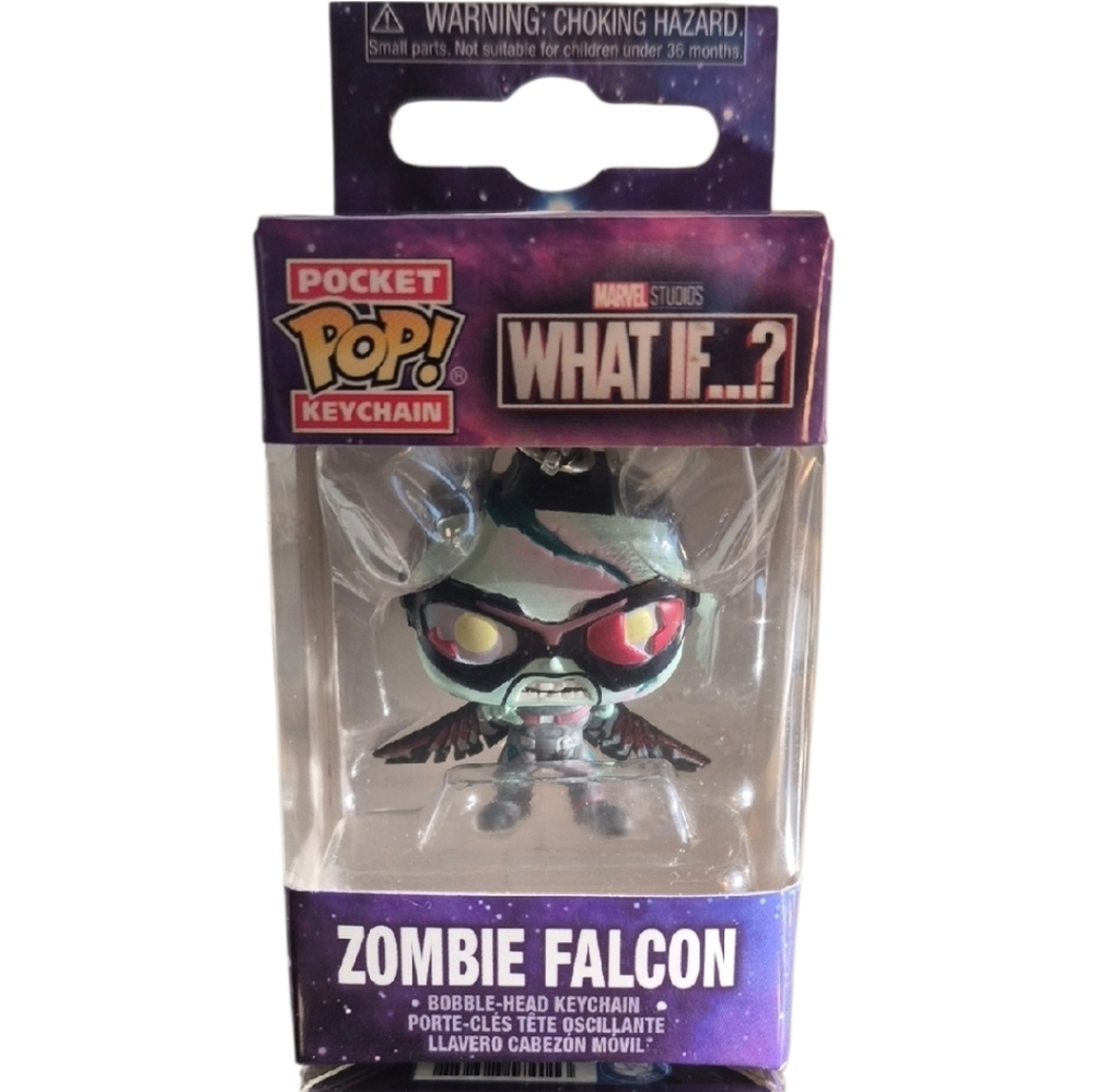 Funko × Marvel What If...? Zombie Falcon Pocket POP Keychain - Black & Green,